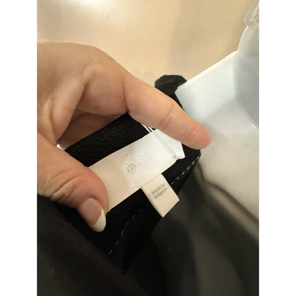 Hugo Boss Helala Textured V Neck Dress Business Wear Size 12 Black - Picture 7 of 11